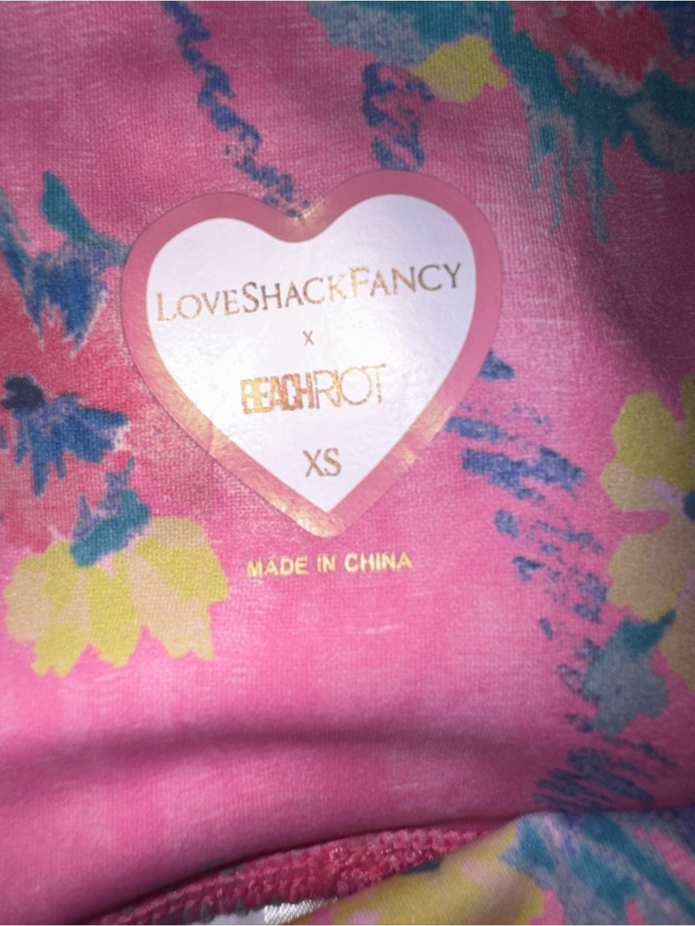 LoveShackFancy x Beach Riot Piper Legging Pink Floral XS Minor Flaw Cottagecore - Picture 6 of 7